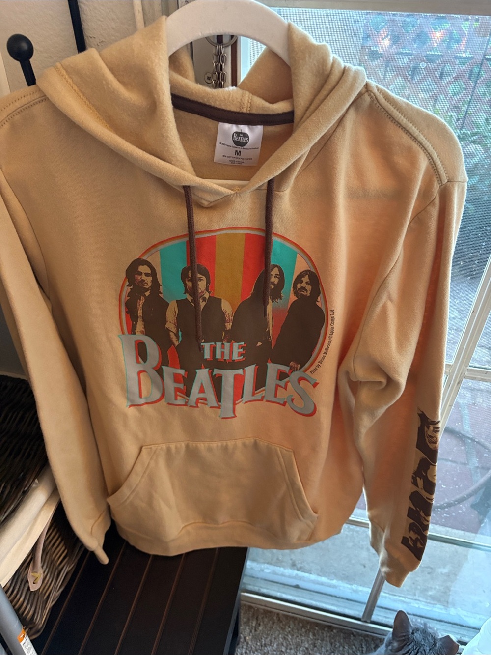 The Beatles Graphic Hoodie in Light Tan Unisex